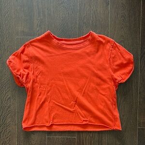 We The Free Orange Boxy Crop T-Shirt